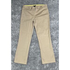 J. Crew Pants Women's 4 City Fit Cropped Chino Tan Khaki Cotton Stretch Casual